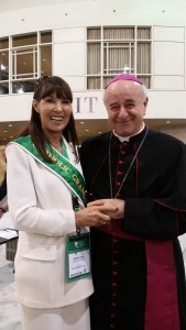 CGA founder Catherine Wiley with Archbishop Vincenzo Paglia, President of the Pontifical Council for the Family, pictured during the World Meeting of Families in Philadelphia, USA.